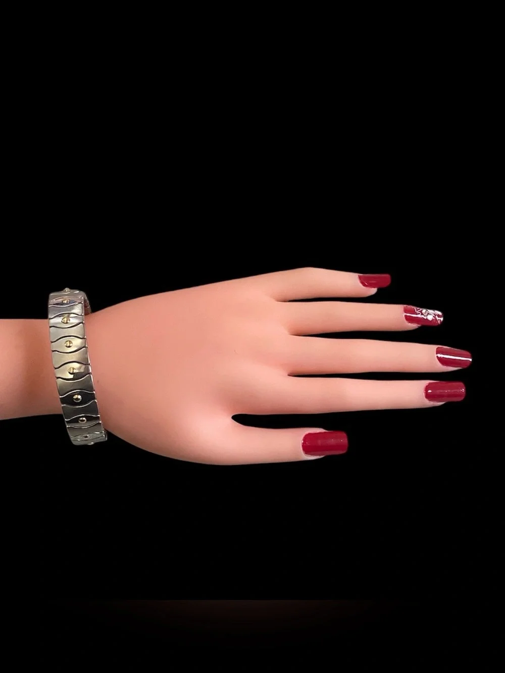 Vintage Milor stainless steel & 18k yellow gold stretch flex unisex bracelet